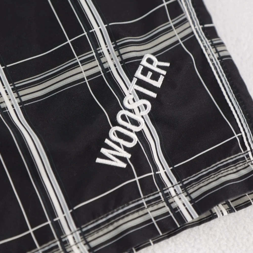 Hurley Mens Black White Plaid‎ Board Shorts Swim Trunks Size 36 Wooster